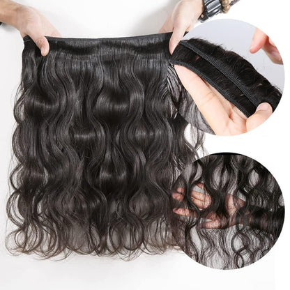 Body Wave Bundles Human Hair 16 18 20 22 Inch 10A Grade Human Hair Bundles Body Wave 4 Bundles 100% Unprocessed Brazilian Virgin Hair Extensions Natural Black